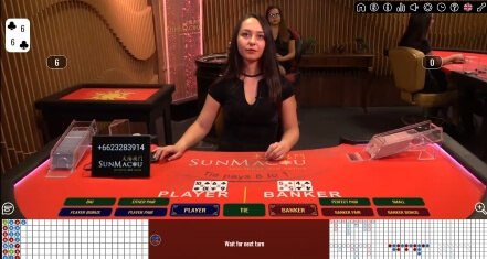 Sun Macau Live Baccarat at MaChance Casino 